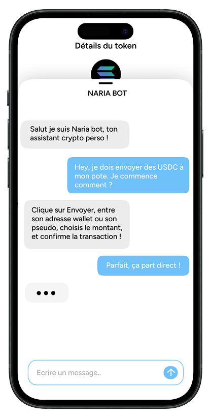 Interface de NariaBot en action.