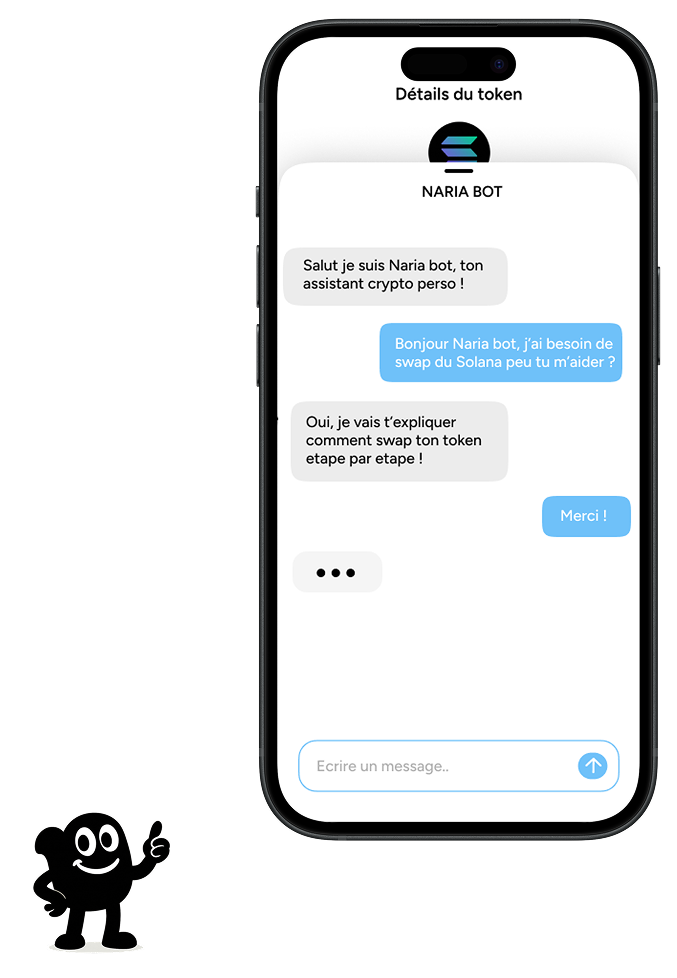 Interface du NariaBot assistant IA